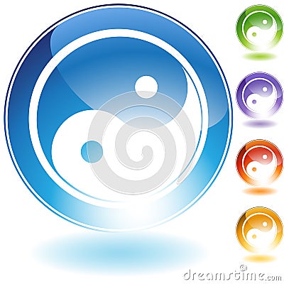 Yin Yang Icon Vector Illustration