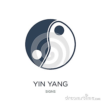 yin yang icon in trendy design style. yin yang icon isolated on white background. yin yang vector icon simple and modern flat Vector Illustration