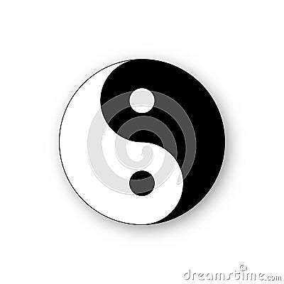 Yin yang icon vector harmony symbol Vector Illustration