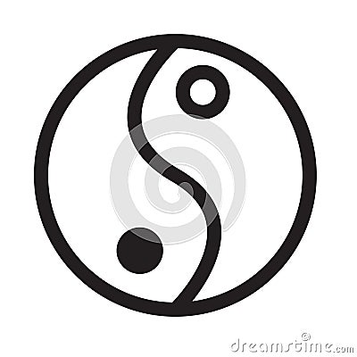 Yin and yang icon vector sign and symbol isolated on white background, Yin and yang logo concept Vector Illustration