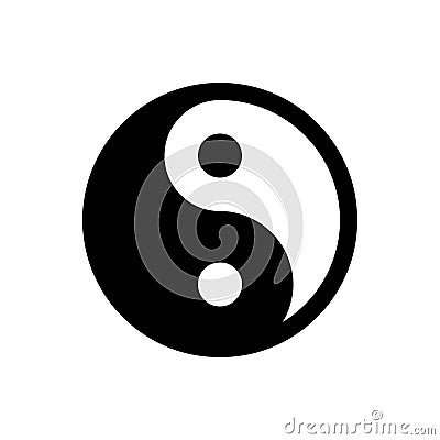 Yin yang outline icon. Symbol, logo illustration for mobile concept and web design. Vector Illustration