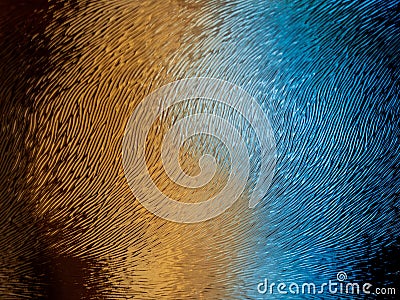 Yin and yang pattern on a glass created by light, Orange and yellow color, Abstract background Stock Photo