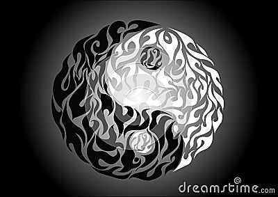 Yin yang, pattern symbol of balance and harmony Vector Illustration