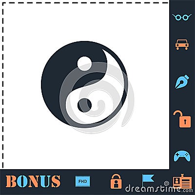 Yin Yang icon flat Vector Illustration