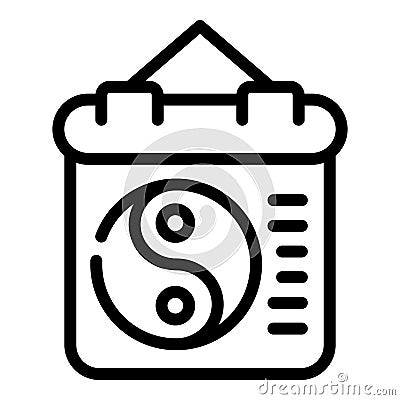 Yin yang practice icon, outline style Vector Illustration