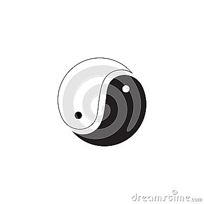 Yin Yang Simbol Flat Vector Illustration