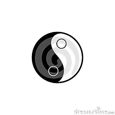 Yin Yang Simbol Flat Vector Illustration
