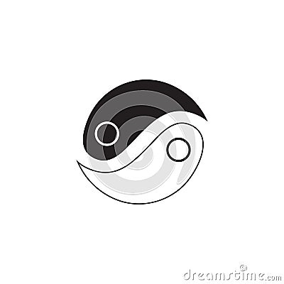 Yin Yang Simbol Flat Vector Illustration