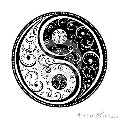 Yin Yang Symbol Vector Illustration