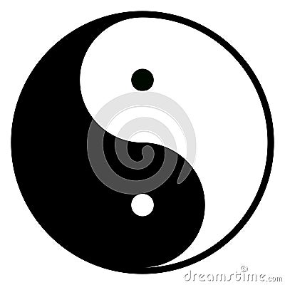 Yin-Yang Symbol Vector Illustration