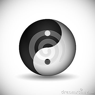 Yin and yang - symbol of the unity and harmony in traditional Ch Vector Illustration