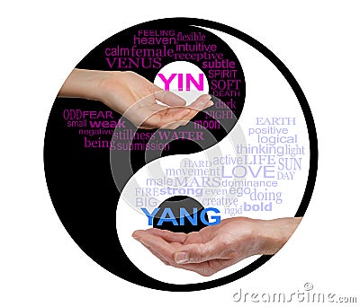 Yin and Yang Together We are Stronger Stock Photo