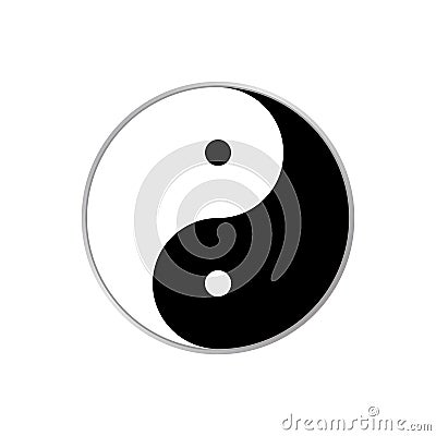 Yin Yang vector eps10. yin and yang symbol of buddhism black and white sign. Vector Illustration