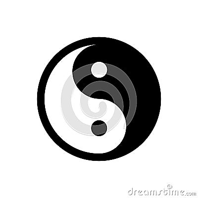 Yin Yang - vector icon. Black and white symbol of harmony and balance. Isolated Vector Illustration