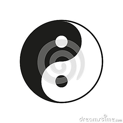 Yin Yang vector illustration. Black and white. Isolated. Vector Illustration