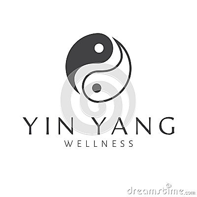Yin yang vector logo design. Wellness creative logotype. Vector Illustration