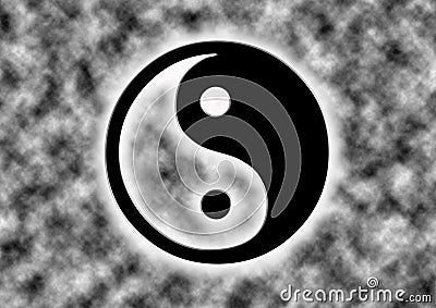 Ying yang zen dramatically with clouds Stock Photo