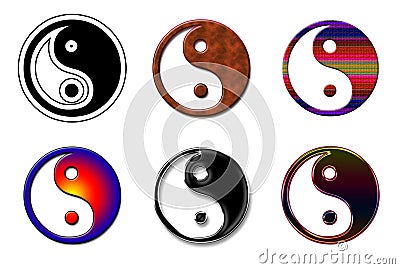 Ying yang Logo collage Stock Photo