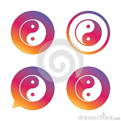 Ying yang sign icon. Harmony and balance symbol. Vector Illustration