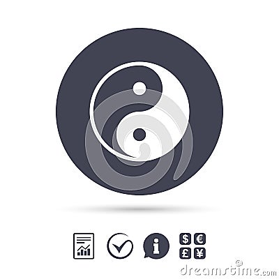 Ying yang sign icon. Harmony and balance symbol. Vector Illustration