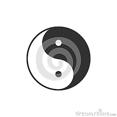 Ying yang symbol. harmony and balance concept. illustration isolated on white background Cartoon Illustration