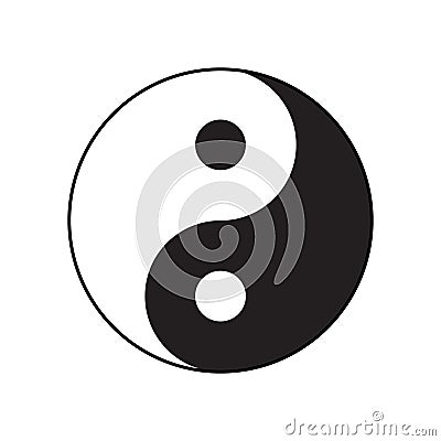 Ying-yang symbol of harmony and balance. Vector Illustration