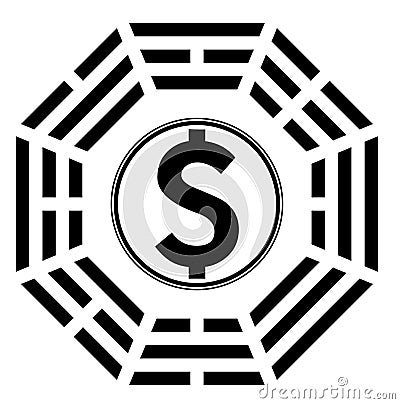 Ying yang symbol of harmony and balance in money Vector Illustration