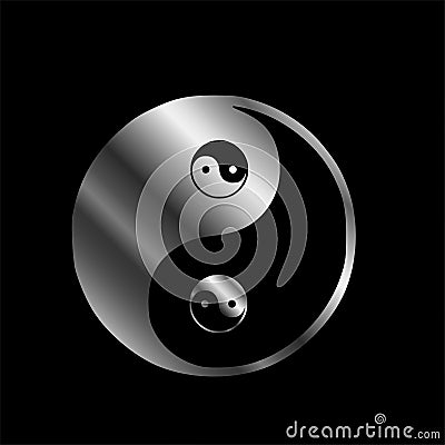 Ying yang the symbol of harmony and balance Vector Illustration