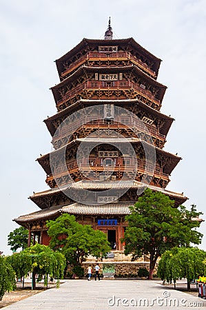 Yingxian Wonderful Pagoda. Stock Photo