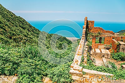 Yinyanghai sea and ruins in Jinguashi, Taiwan Stock Photo