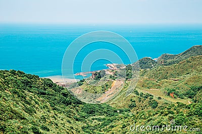 Yinyanghai sea and mountain in Jinguashi, Taiwan Stock Photo