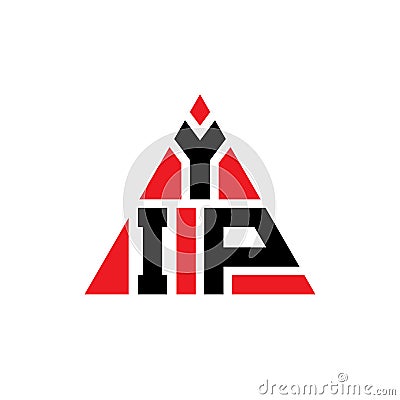 YIP triangle letter logo design with triangle shape. YIP triangle logo design monogram. YIP triangle vector logo template with red Vector Illustration