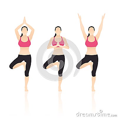 Yoga Actions Vector Vector Illustration