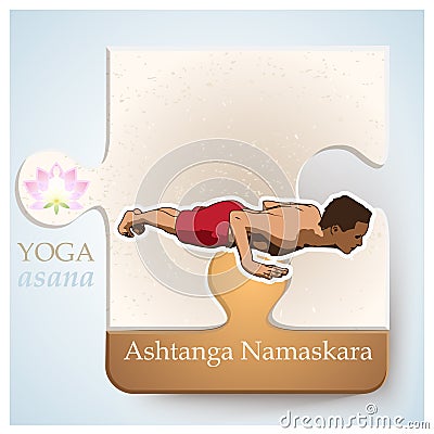 YOGA Asana Ashtanga Namaskara Vector Illustration