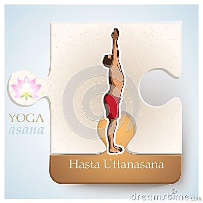 YOGA Asana Hasta Uttanasana Vector Illustration