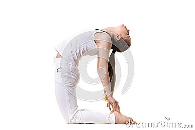 Yoga asana Ustrasana Stock Photo