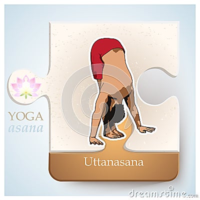 YOGA Asana Uttanasana Vector Illustration