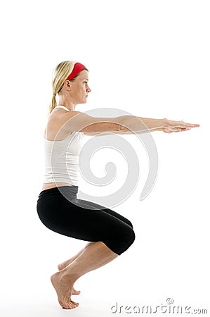 Yoga awkward pose illustration Stock Photo