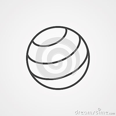 Yoga ball icon sign symbol Cartoon Illustration