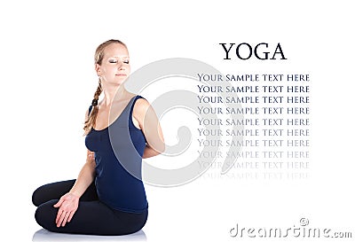 Yoga bharadvadjasana twist pose Stock Photo