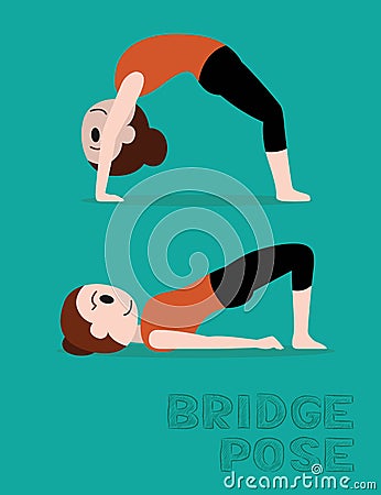 Yoga Bridge Pose Cartoon Vector Illustration Vector Illustration