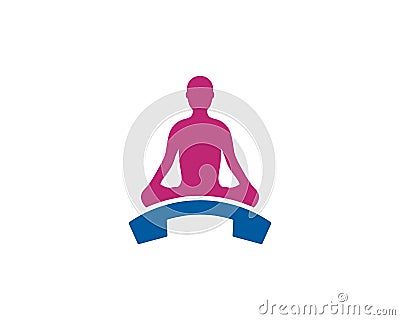 Yoga Call Icon Logo Design Element Vector Illustration