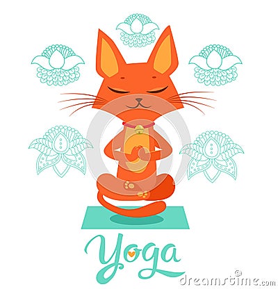 Yoga Cat Pose. Yoga Cat Vector. Yoga Cat Meme. Yoga Cat Images. Yoga Cat Position. Vector Illustration