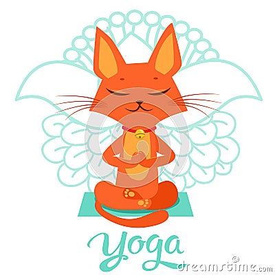 Yoga Cat Pose. Yoga Cat Vector. Yoga Cat Meme. Yoga Cat Images. Yoga Cat Position. Vector Illustration