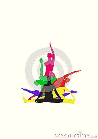 Yoga center identity Vector Illustration