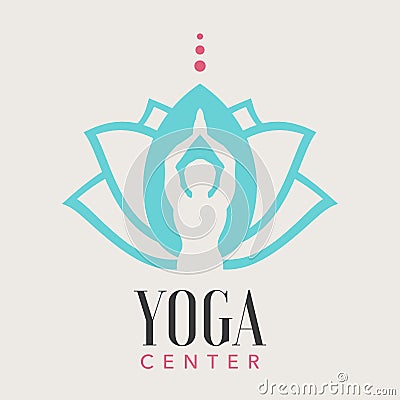 Yoga center logo Vector Illustration