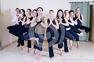 Yoga class Stock Photo