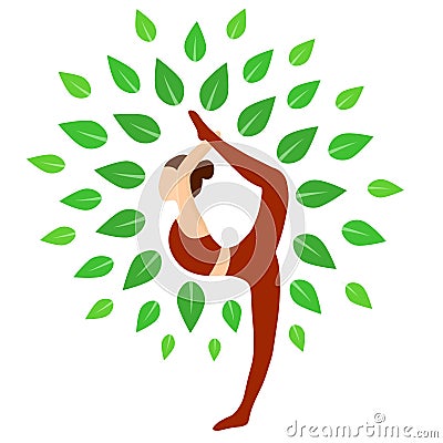 Yoga, dance pose. Vector illustration. Vector Illustration