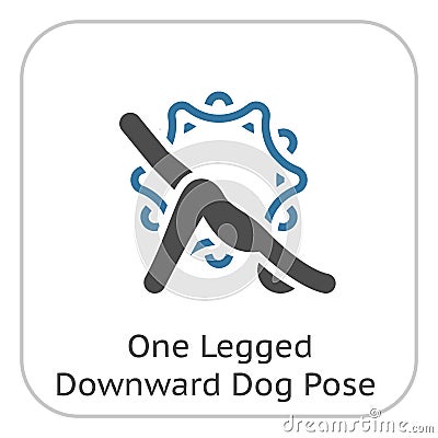 Yoga Downward Facing Dog Pose Icon. Flat Design Isolated Illustration Stock Photo