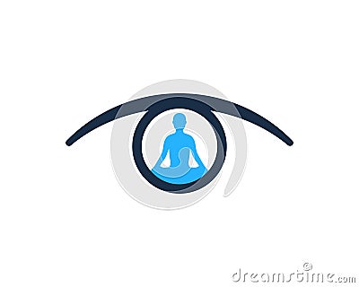 Yoga Eye Icon Logo Design Element Vector Illustration